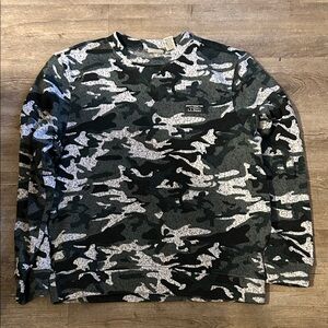 L.L. Bean Camouflage Men's Shirt - Green and Gray